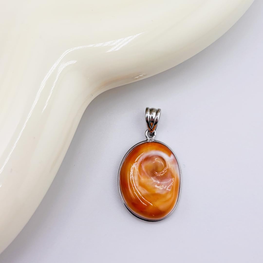 Ciondolo occhio di Santa Lucia montatura argento 925 pendente amuleto portafortuna gioiello artigianale unisex uomo donna