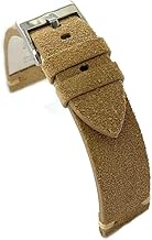 diloy Correa de reloj de cuero nobuk gamuza artesanal vintage – Plana, hecha a mano – Disponible 18mm 20mm 22mm 24mm 417