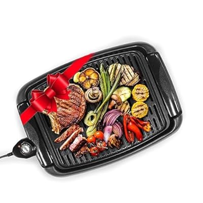 Elite Gourmet EGL-3450 Smokeless Indoor Electric BBQ Grill Dishwasher Safe, Nonstick, Adjustable Temperature, Fast Heat Up, Low-Fat Meals Easy to Clean Design, Black