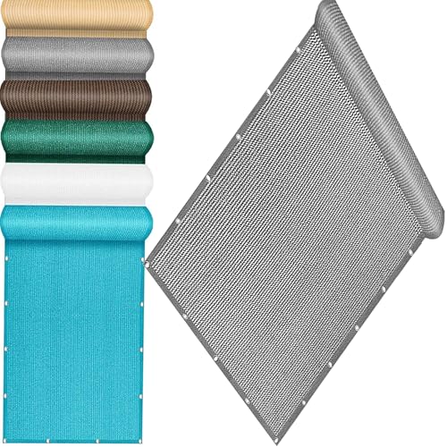 Outdoor Sonnensegel 50 x 100 cm - Balkon ohne Bohren Wind- & Sonnenschutz mit Ösen, Nylon Kabelbinder & Seil für Terrasse Garten Hellgrau