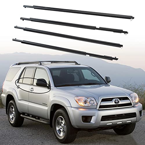 Fomiuzy Car Outer Window Molding Sweep Felt Trim Seal Weatherstrip Kit Compatible With Toyota 4Runner 2003-2009 Replaces 68161-35060 68162-35060 68163-35030 68164-35030 #TOP7