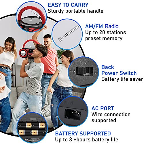 Pyle PHCD22 Usa Portable Cd Player Bluetooth Boombox Speaker thumb #2