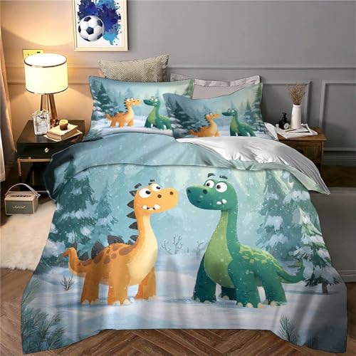 Parure de lit dinosaure anti-acarienne et douce avec fermeture éclair solide - 6