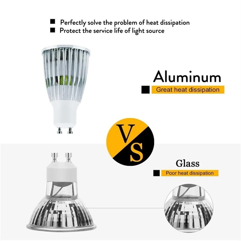 Luci, Confezione da 6, lampadine LED COB, AC85-265V 6W E14/GU10/E27, Lampada Decorativa Non dimmerabile MR16 12V, lampadine per Uso Domestico