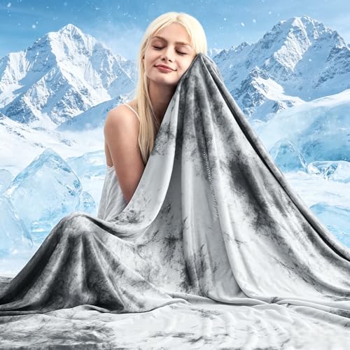 Marchpower Arc-Chill Cooling Blanket for Hot Sleepers Queen Size, Double Sided Cooling Fabric Q-Max0.5, Cooling Blanekt for Hot Flashes and Night Sweats, Cool Blanekt Cold Blanket for Summer Gray