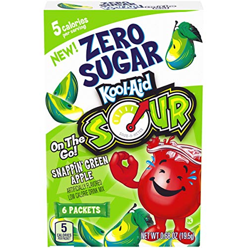 Image of Kool-Aid Sugar-Free Sours Snappin' Green Apple On-The-Go Powdered Drink Mix 72 Count