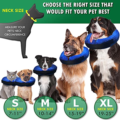 Soft Dog Cone Alternative, Comfy Dog Cones For Medium Dogs & Small, Inflatable Dog Collars For After Surgery, Neck Dog Donut Collar, Medium Dog Recovery Collar For Dogs, Elizabethan Collar For Dogs #TOP3