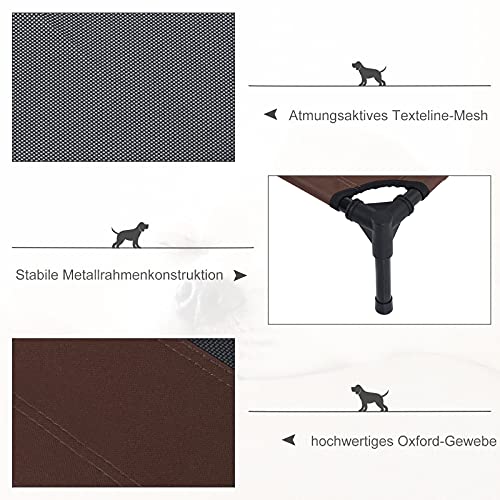 PawHut Hundeliege Outdoor Schlafplatz Hundebett Hundesofa Haustierbett Katzenbett Kaffee-Braun 92 x 76 x 18 cm