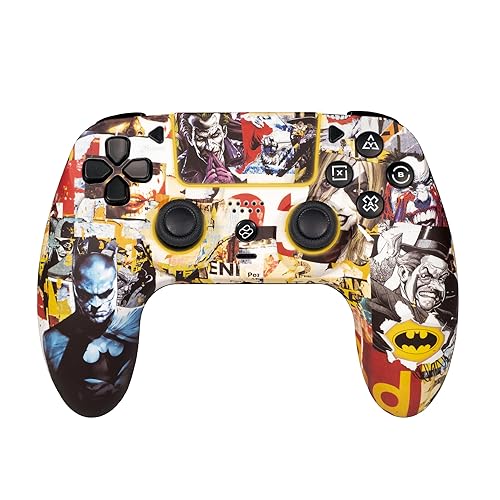 FRTEC – Mando Inalámbrico con Luz LED RGB Compatible con PC y PS4, Gamepad Bluetooth, Batería 950mAh, 10 horas de autonomía (Batman)
