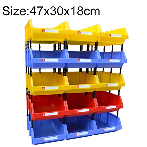 N/A Drawer component box Parts storage box Thickened Oblique Plastic Box Combined Parts Box Material Box, Random Color Delivery, Size: 47cm X 30cm X 18cm Thickened parts cabinet