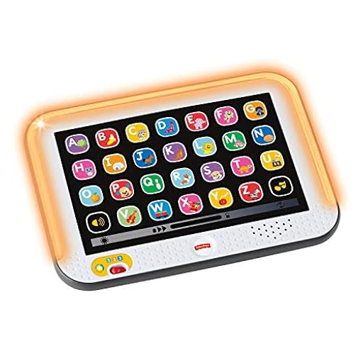 Fisher-Price Ríe y Aprende Mi primera tablet, juguete electrónico educativo con luces y sonidos para bebé +1 año, Versión: Francés, CDG56 | Ya disponible en tu tienda friki favorita! En mundofriki.es!
