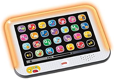 Fisher-Price Ríe y Aprende Mi primera tablet, juguete electrónico educativo con luces y sonidos para bebé +1 año, Versión: Francés, CDG56