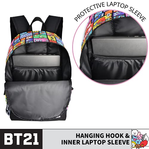 BT21 LINE FRIENDS Laptop Backpack, Computer Travel Bag for Men and Women, Multi, 17 Inch4