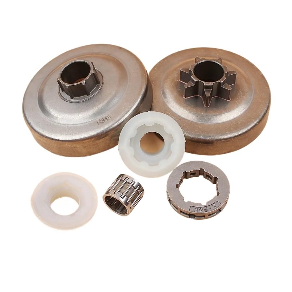 Pieza DE Recambio Kit de cojinete de Engranaje helicoidal con llanta de piñón de Embrague de 7 Dientes de 0,325 Pulgadas Fits con Piezas de Motosierra 340 345 346XP 350 351 353 445 450 E