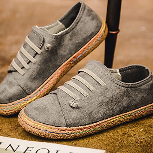 Huixing Art Women's Casual Round Toe Pumps Slip-On Breathable Flat Single Shoes3