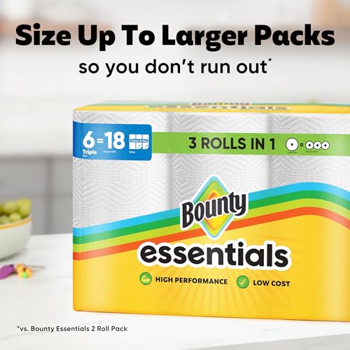 Bounty Essentials Select-A-Size Paper Towels, 6 Double Rolls, White, 108 Sheets Per Roll - image 9