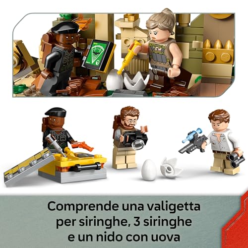 Jurassic World Missione Aerea con Spinosauro e Quetzalcoatlus - Include 2 Dinosauri Giocattolo, un Elicottero, un Camion e 4 Minifigure - Regalo per Bambini e Bambine da 8 Anni in su - 76976 - Lego - Immagine 3