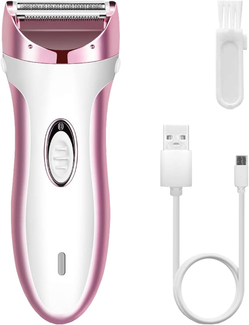 Electric Shaver for Women, Wet and Dry Electric Razor, Bikini Trimmer for Pubic Hair, Face, Underarms, Legs, Arms, Lips
