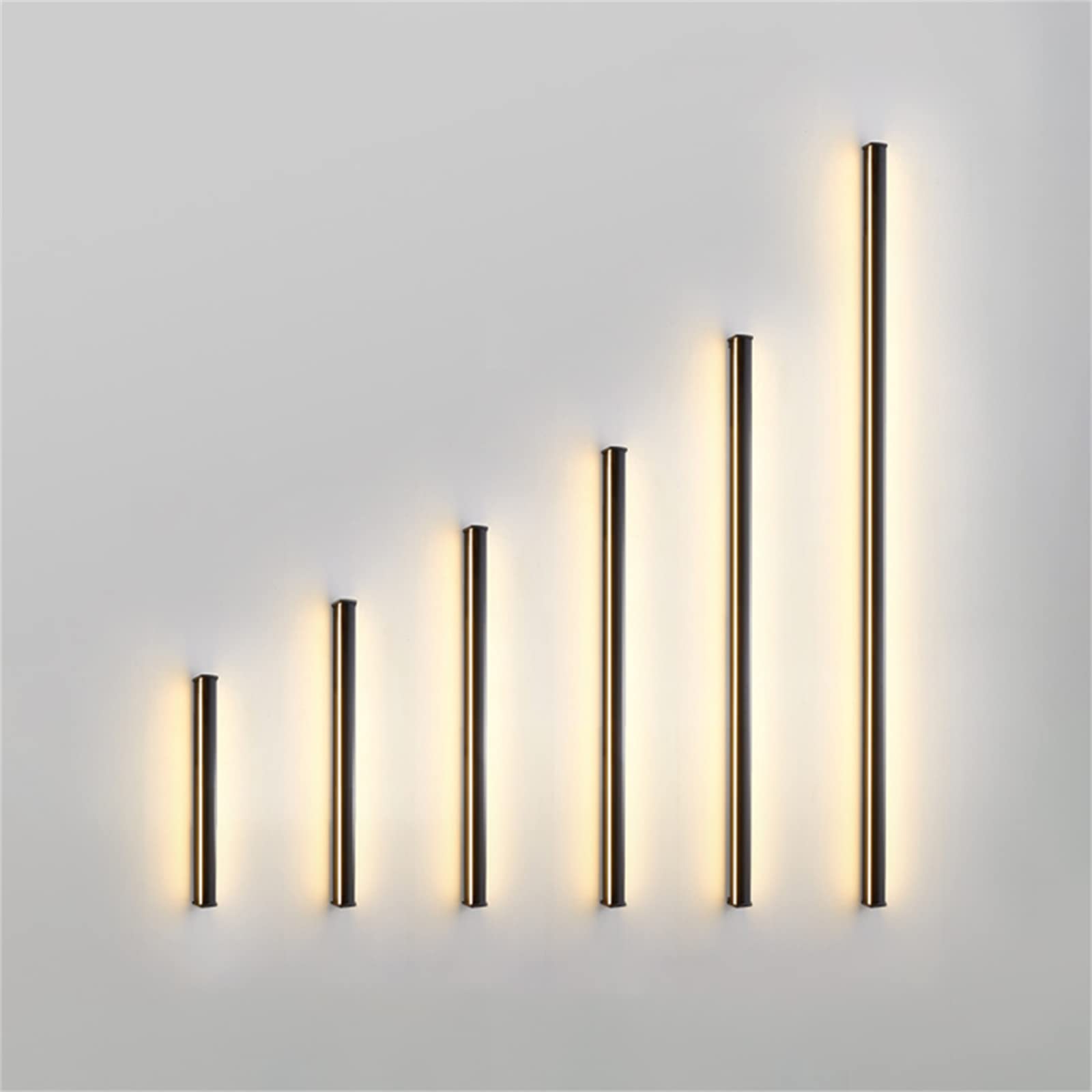 KKXXYQFC Kinkiety Kinkiety LED Długie paski Światła Sypialnia Kinkiet Wewnętrzny kinkiet Aluminiowa lampka nocna Dekoracja Czarny prostokąt Salon Góra dół Kinkiet Korytarz Schody Zimna biel