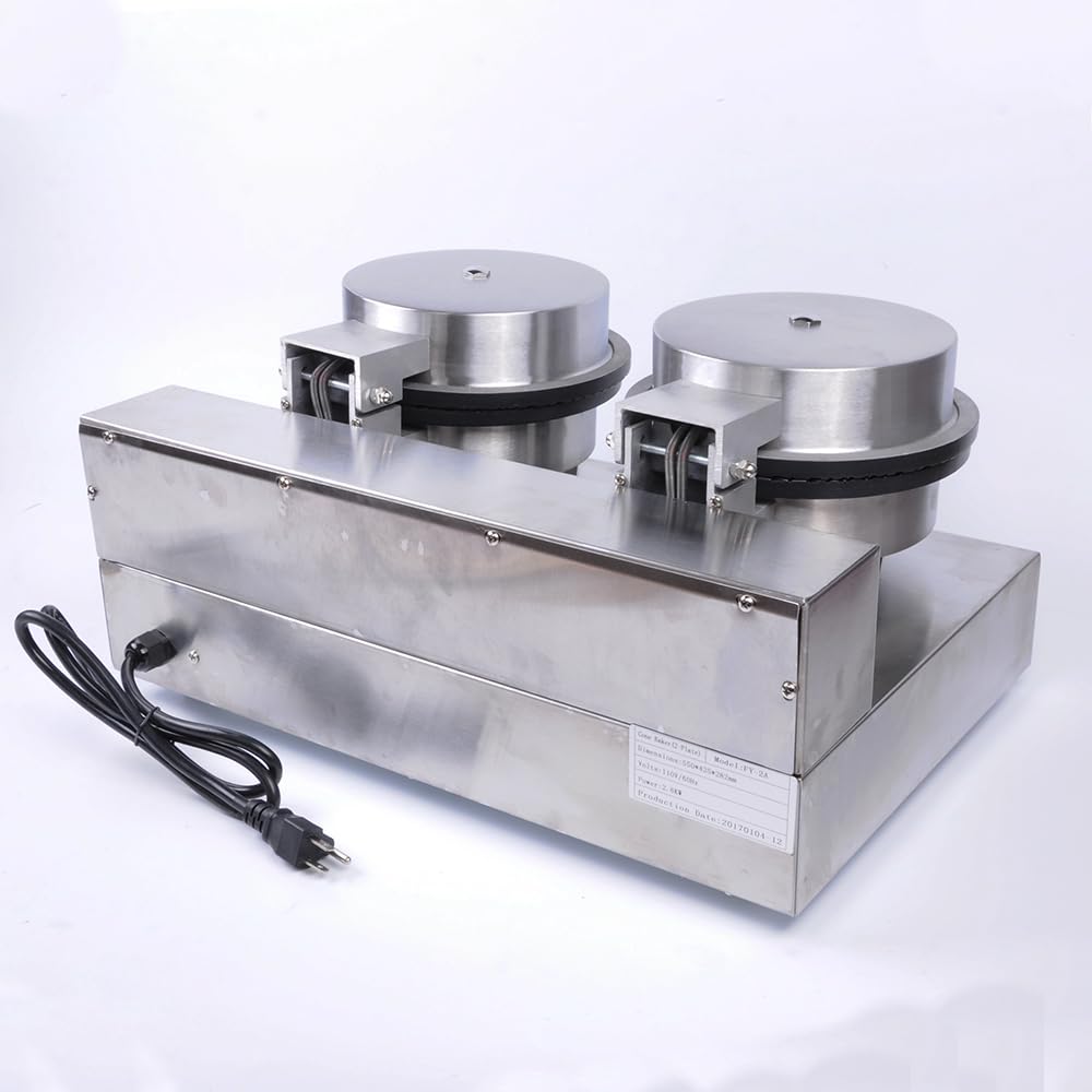 Generic Commercial electric ice cream cone machine, waffle biscuit machine, double baking machine 110V, As shown in the figure, SUNGY499