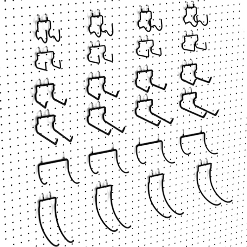Incly 24 Pack Heavy Duty 1/4 Inch Pegboard Hooks thumb #7