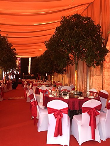iEventStar Satin Sash Sashes Chair Bow Bows Cover Wedding Banquet Party Chair Decoration (Red, 50), 16 x 275 cm - Image 4
