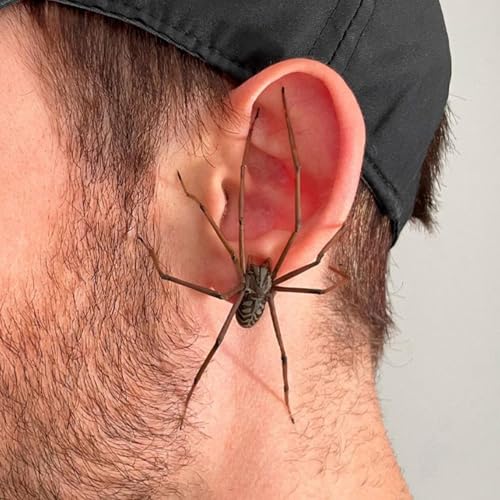 Giant Spider Earring, Halloween Realistic Spider Earrings Scary Spiders Earrings for Women, Gothic Spider Earring for Halloween Decorations Cosplay Party Supplies Hip Hop Jewelry Accessories2