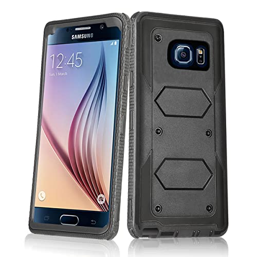 Asuwish Phone Case for Samsung Galaxy S6 Cover Hybrid Rugged Shockproof Drop Proof Full Body Protective Heavy Duty Cell Accessories Glaxay S 6 Gaxaly 6s Galaxies GS6 SM-G920V G920A Women Men Black