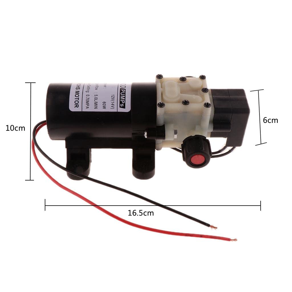 Electric Spruzzatore d'Acqua Pompa a per Irrigazione Micro Pompa Elettrica Pressurizzata Pompa per Lavaggio Auto E Pesce Struttura Resistente, 12V
