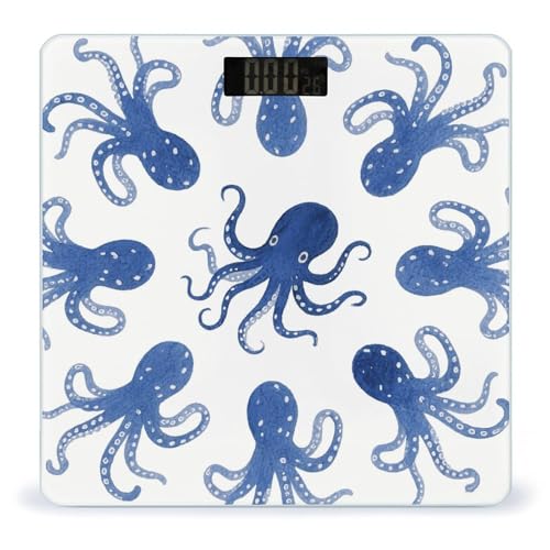 Báscula digital de baño Blue Octopus con pantalla LED