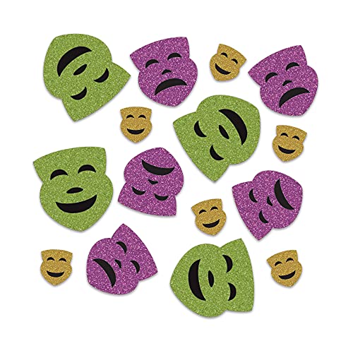 Grands confettis Mardi Gras étincelants faciles à nettoyer pour soirée déguisée