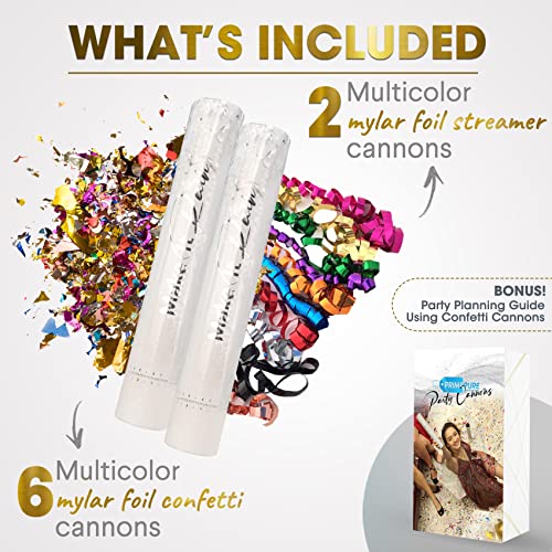 Multicolor Confetti Poppers 8 Pack Confetti Cannon Party Poppers Confetti Shooter for Event
