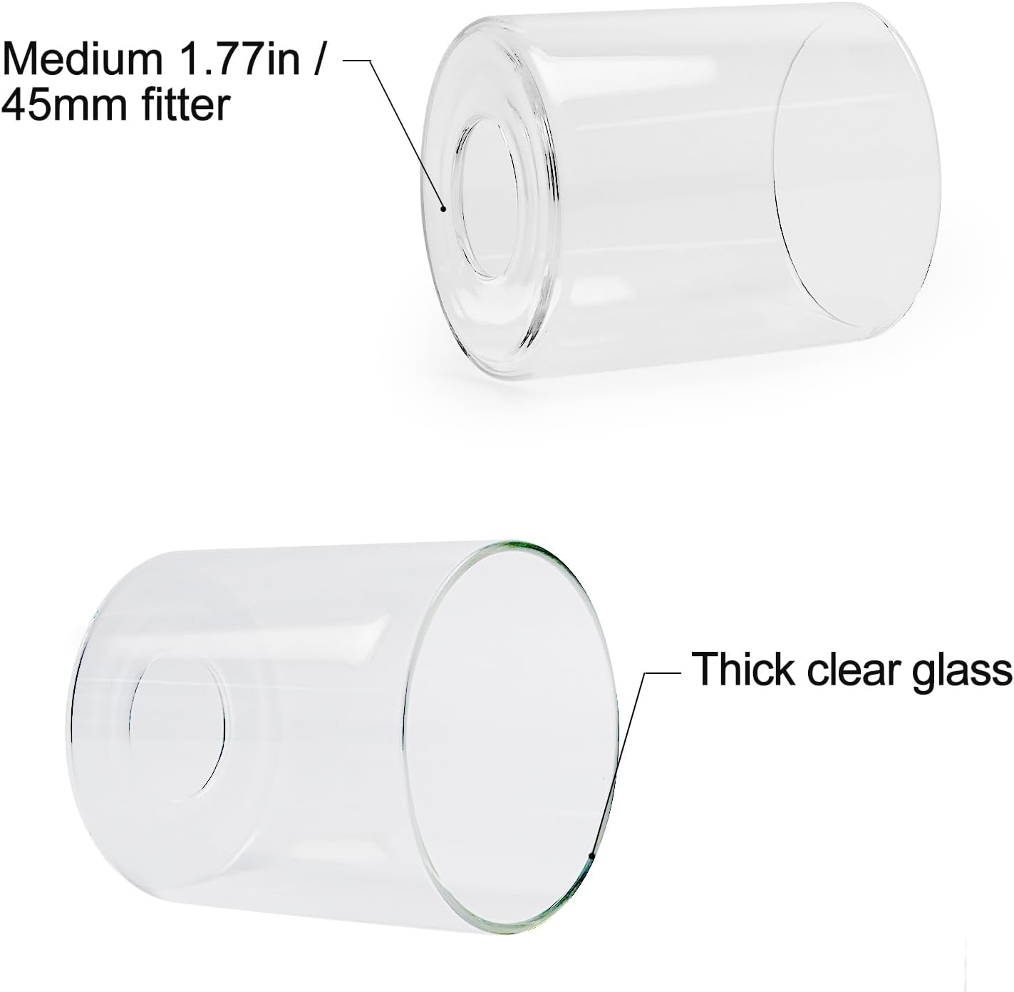 1 Pack Clear Glass Shade Cylinder, Glass Lamp Shade Replacement Shade for Pendant light, Floor lamp, Desk lamp, Wall Sconces and Bathroom Light Fixtures