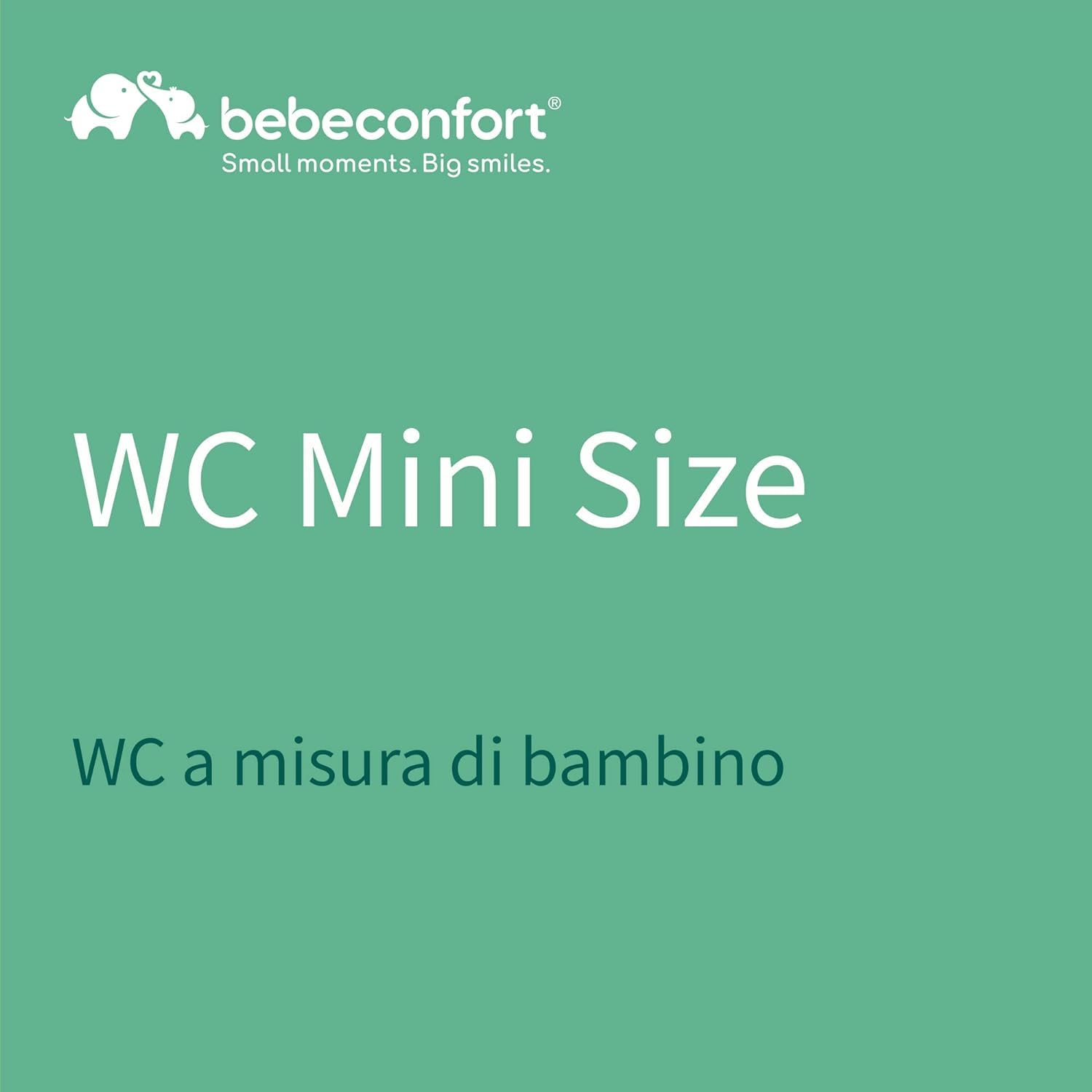 Bebeconfort WC Mini Size, Vasino bambini, 1-4 anni, 0-20 kg, Design realistico con paraspruzzi, Suono dello scarico, Tazza rimovibile, Facile da pulire, Piedino in gomma, Orsetto, Black & White