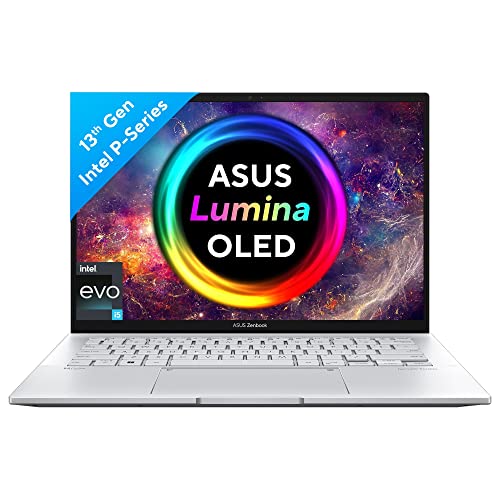 Image of ASUS Zenbook 14 OLED (2023), Intel Core EVO i5-1340P 13th Gen, 14 inch (35.56 cm) 2.8K 90Hz OLED, Thin & Light Laptop (16GB /512GB SSD /Iris Xe /Win 11 /Office 2021 /75WHr /Silver /1.39 kg), UX3402VA-KM542WS