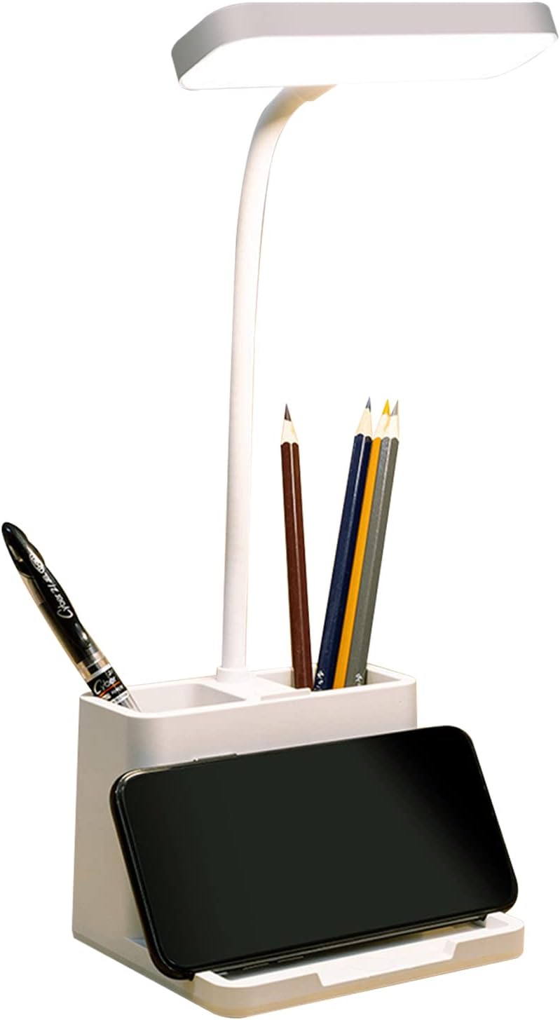 TOPROAD LED Small Desk Lamp with Pen Holder/Phone Holder Function, Rechargeable Desk Light with Flexible Gooseneck, 3 Modes, Eye Caring, Small Study Lamp for Kids, Home, Office, College Dorm Room TOPROAD LED Small Desk Lamp with Pen Holder/Phone Holder Function, Rechargeable Desk Light with Flexible Gooseneck, 3 Modes, Eye Caring, Small Study Lamp for Kids, Home, Office, College Dorm Room