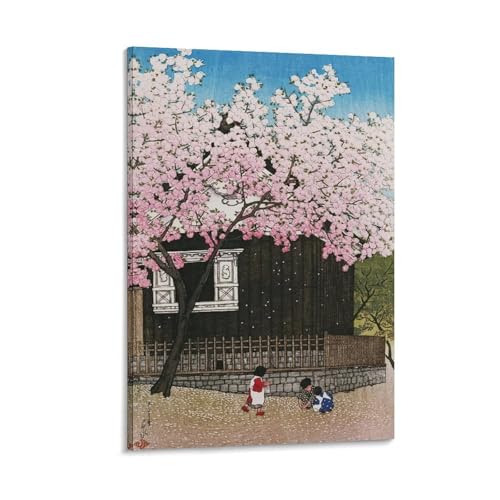 川瀬巴水 日本の浮世絵画家、版画ポスター (64) 印刷 キャンバス ウォール 画像 芸術 壁飾り 壁の絵 け ソファの背景16x24inch(40x60cm)
