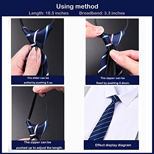 Image of Mens Ties, Mens Zipper Ties Neckties for Men, Silky Zip Up Ties, Men's Pretied Ties Set