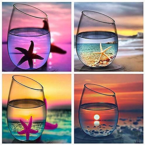 DRhomehouse Diamante Pintura 4 unids DIY 5D Taladro Pintura Diamante Costura Cristal Pintura Rhinestone Punto de Cruz Pinturas Mosaicas Artes Artesanía para la decoración de la Pared del hogar