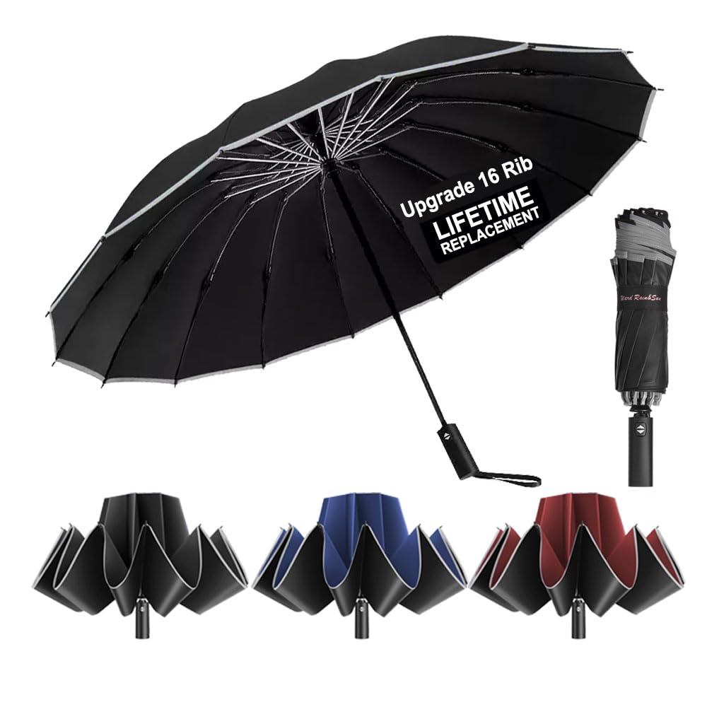 Ultimate Windproof Inverted Travel Umbrella - 8, 10, 12 & 16 Rib Designs with Automatic Folding, Compact & Portable, Durable Reverse-Fold Rain Umbrella for Car & Backpack-image-42