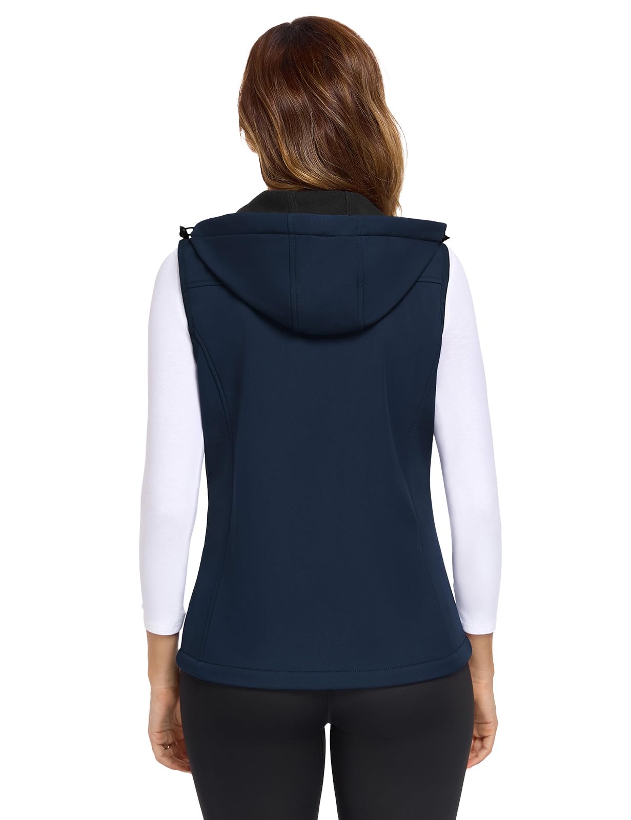 CMTOP Gilet Donna Softshell Impermeabile con Cappuccio, Fodera Leggera in Pile Smanicato Gilet, Antivento Sportivo Giacca Senza Maniche con Tasca per Primaverile Autunno Invernale