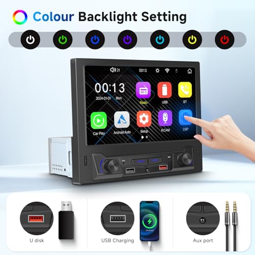 Radio para auto con pantalla táctil de 8 pulgadas miniatura 6