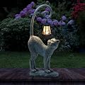 REYISO Fathers Day Decorations Gifts Outdoor Cat Garden Statues with Solar Lights, Home Decor Cat Figurines for Lawn,Patio,Balcony,Porch,Yard Art Ornament- Birthday Gifts for Women Grandma Sister
