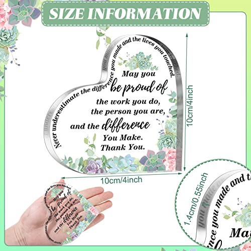 Thank You Gift For Women Inspirational Gifts Coworker Gifts Office Gift For Colleague Leaving Job Gifts Farewell Gift Appreciation Gifts For Friends Nurse Teacher Keepsake (Succulent Heart) #TOP1