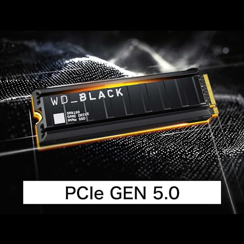 Image of SanDisk WDS100T1XHM-EC Internal SSD 1TB WD Black SN8100 M.2-2280 NVMe PCIe Gen5.0 x4 Heatsink Built-in RGB Lighting Maximum Transfer Speed 14,900 MB /s Gaming PC