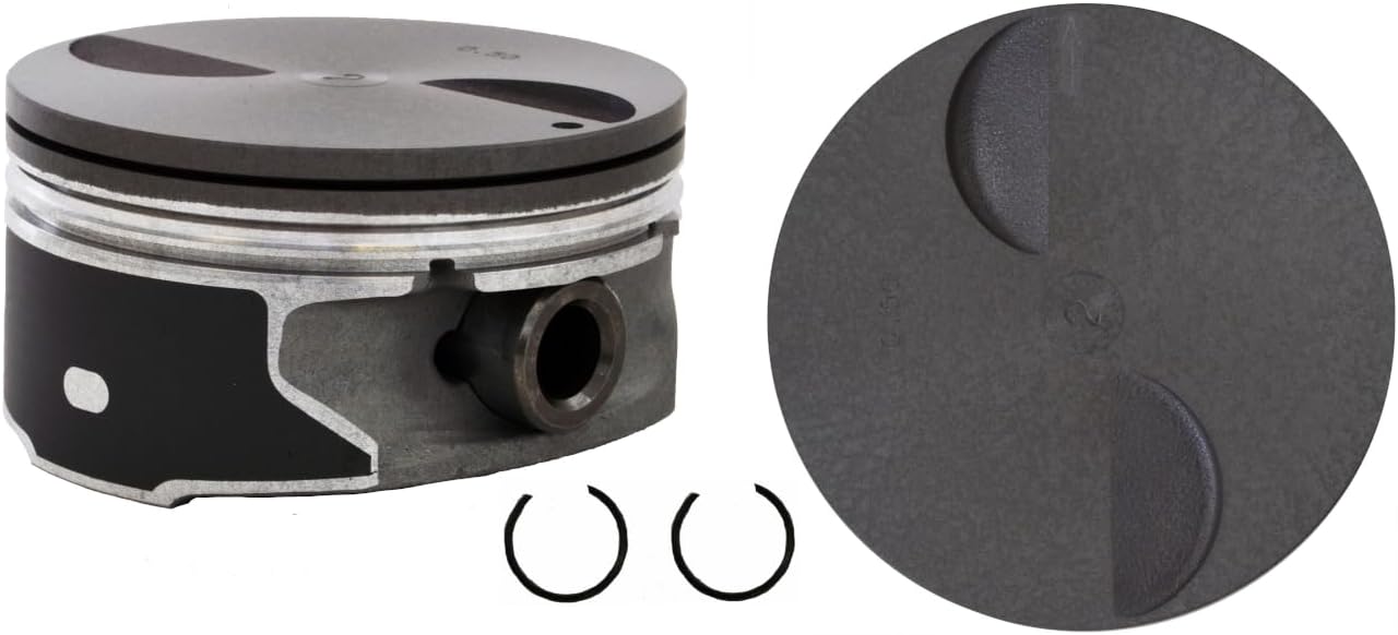 LowPricedAutoParts Set of 8 Flat Top Pistons for 07-14 GM/Chevrolet 6.2L/376 | .50mm (.020 Oversized) | 103.75mm Bore Diameter