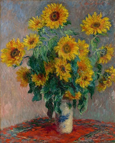 Toile Claude Monet bouquet de tournesols pour salon chaleureux