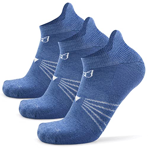 Image of Socks Daze 3 /6 Pack Men's Women's Merino Wool Ankle Running Sport Soft Thick Cushion Athletic Socks for Walking Light Hiking