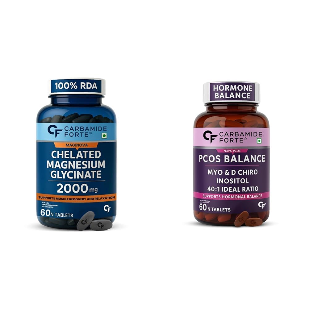 Carbamide Forte Chelated Magnesium Glycinate Supplement 2000mg Per Serving | Magnesium Supplement Supports Muscle Recovery & Better Sleep - 60 Veg Tablets & PCOS Supplement with Myo Inositol & D Chiro-image-29