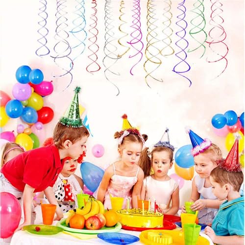 Image of Baby Shower & Princess Party Decorations - Purple Hanging Swirls 48 Pack, Sweet 74cm Spirals for Easter Celebration & Theme Birthday